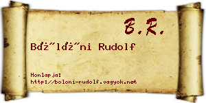 Bölöni Rudolf névjegykártya